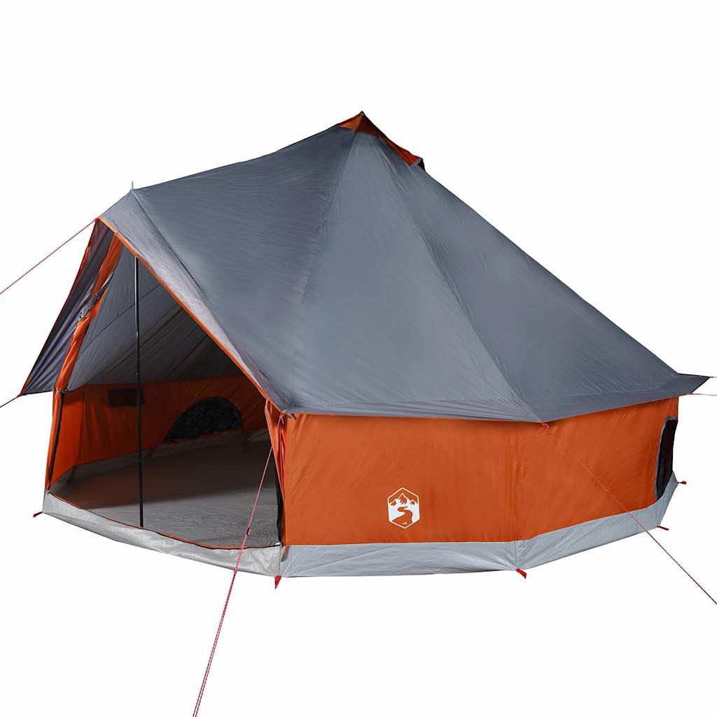 vidaXL Family Tent Tipi 8-Person Grey and Orange Waterproof - 43191