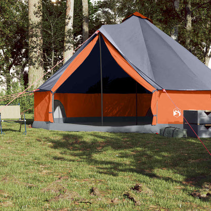 vidaXL Family Tent Tipi 8-Person Grey and Orange Waterproof - 43191