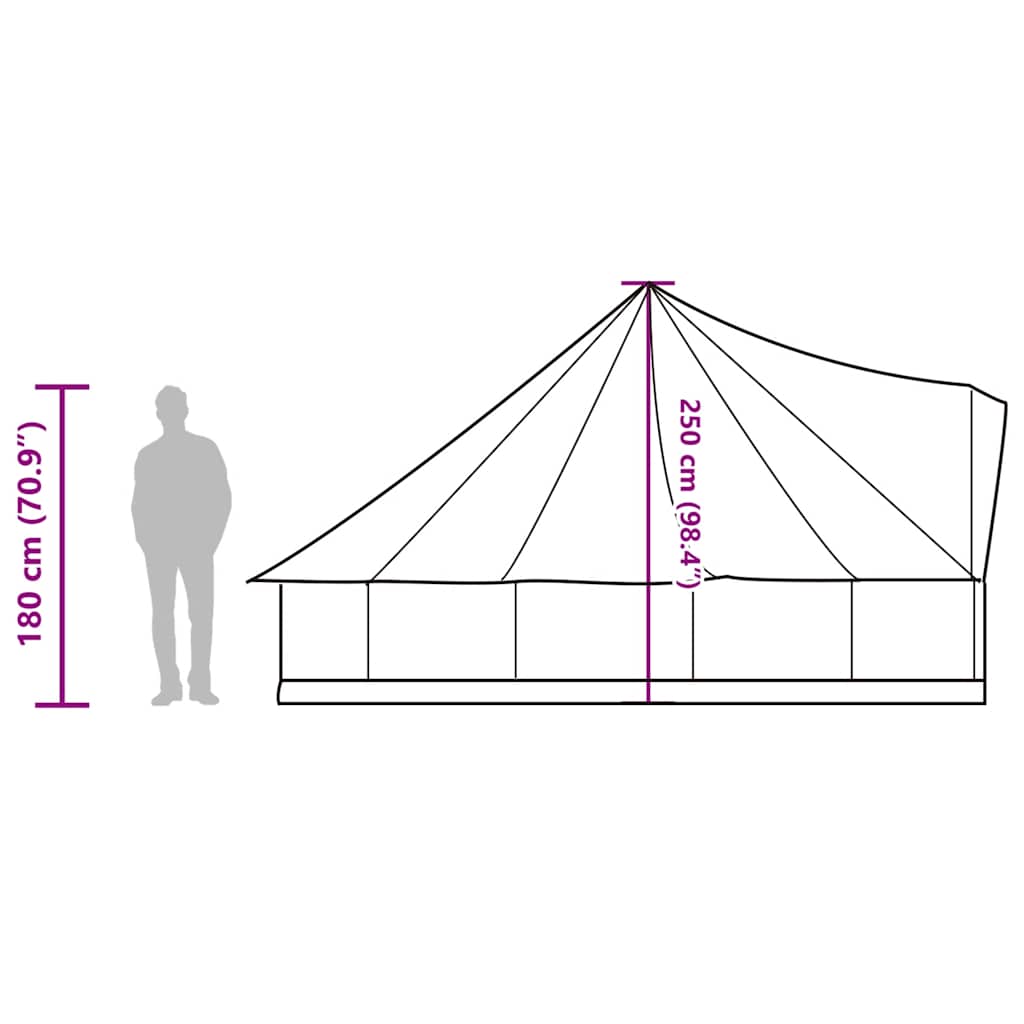 vidaXL Family Tent Tipi 8-Person Grey and Orange Waterproof - 43191