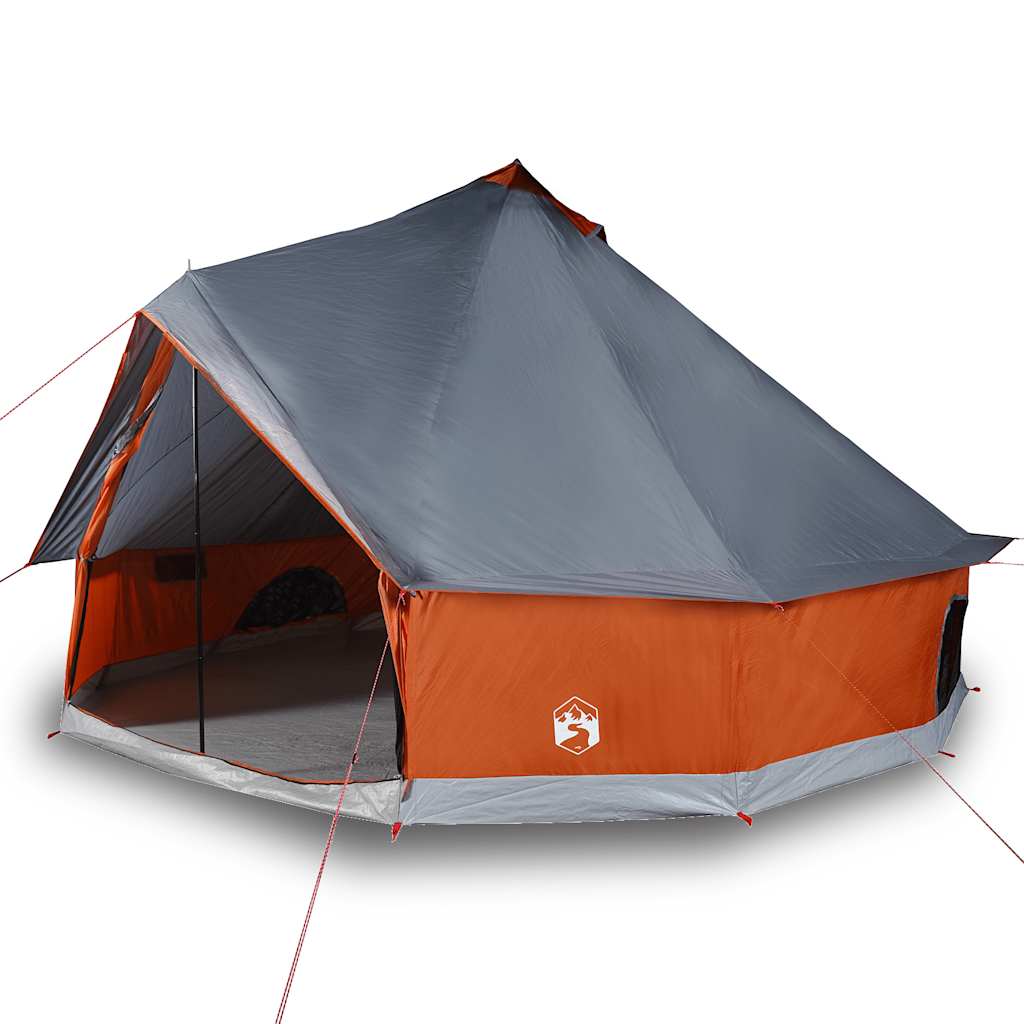 vidaXL Family Tent Tipi 8-Person Grey and Orange Waterproof - 43191