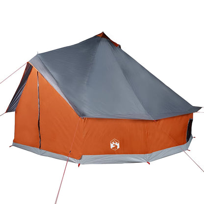 vidaXL Family Tent Tipi 8-Person Grey and Orange Waterproof - 43191
