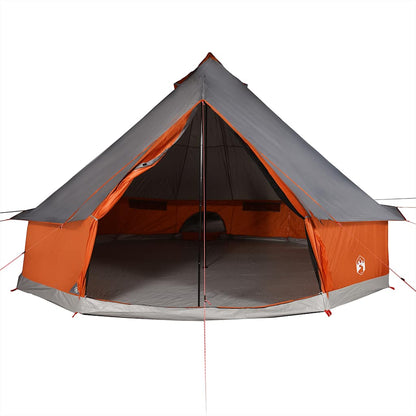 vidaXL Family Tent Tipi 8-Person Grey and Orange Waterproof - 43191