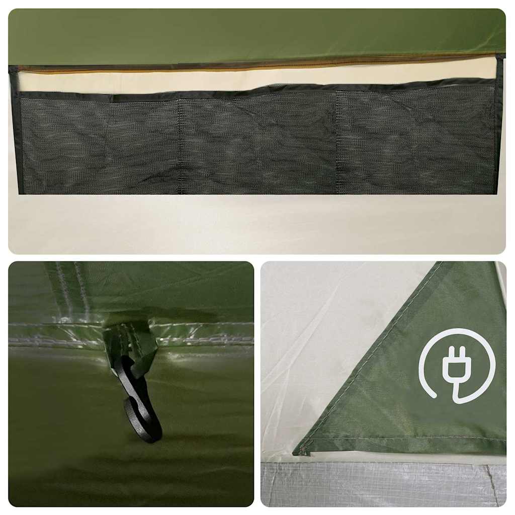 vidaXL Family Tent Tipi 12-Person Green Waterproof