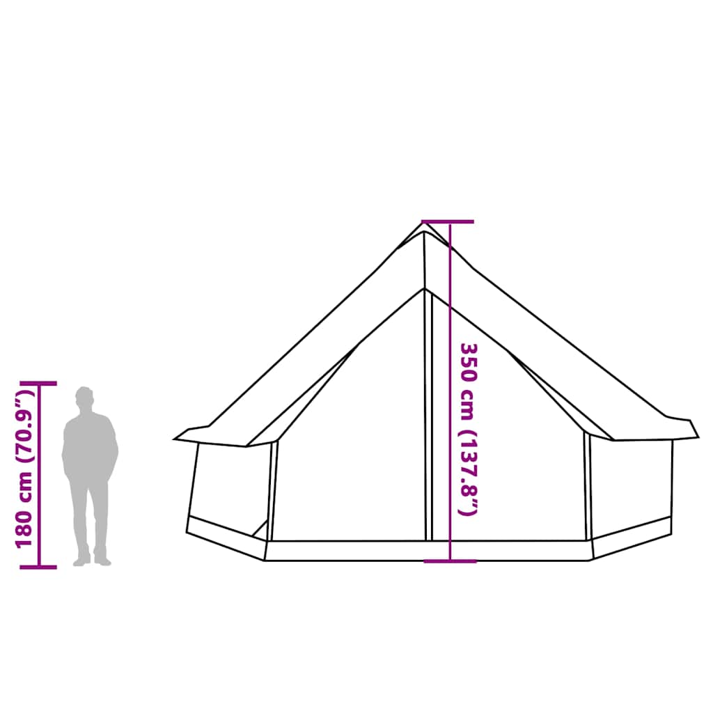 vidaXL Family Tent Tipi 12-Person Green Waterproof