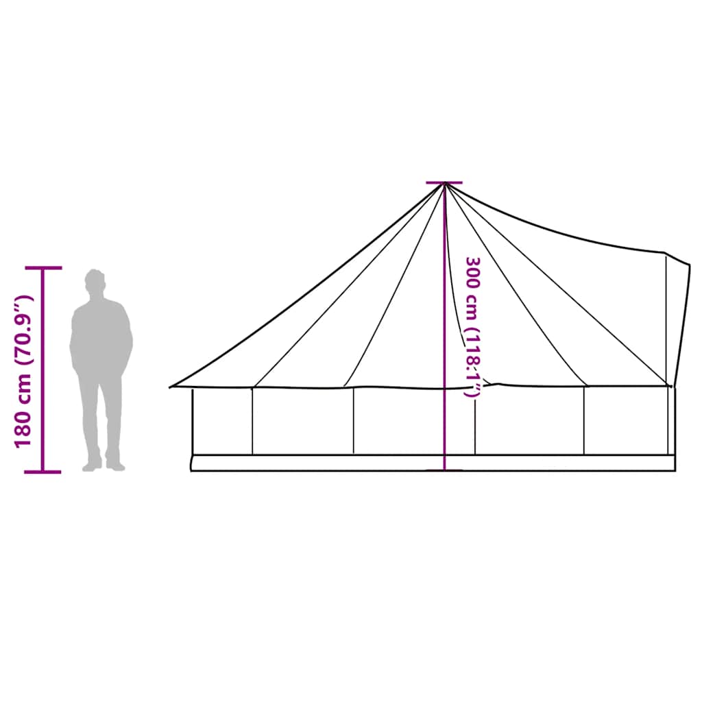 vidaXL Family Tent Tipi 10-Person Grey and Orange Waterproof