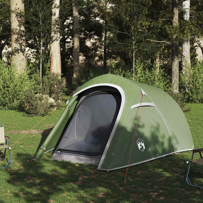 vidaXL Camping Tent Tunnel 3-Person Green Waterproof - 43227