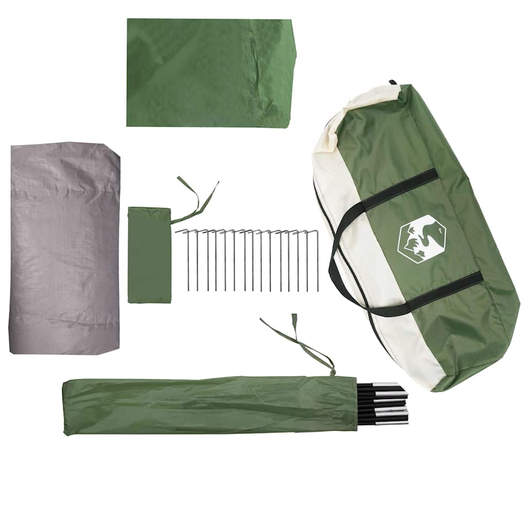 vidaXL Camping Tent Tunnel 3-Person Green Waterproof - 43227