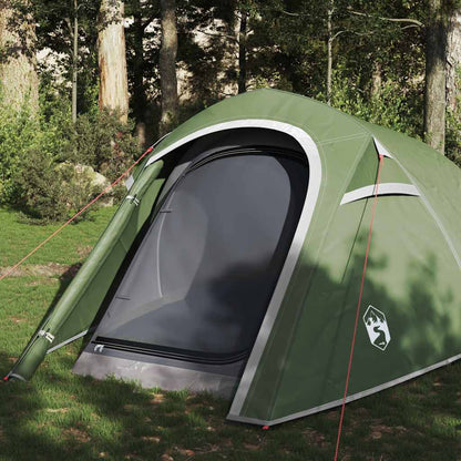 vidaXL Camping Tent Tunnel 3-Person Green Waterproof - 43227