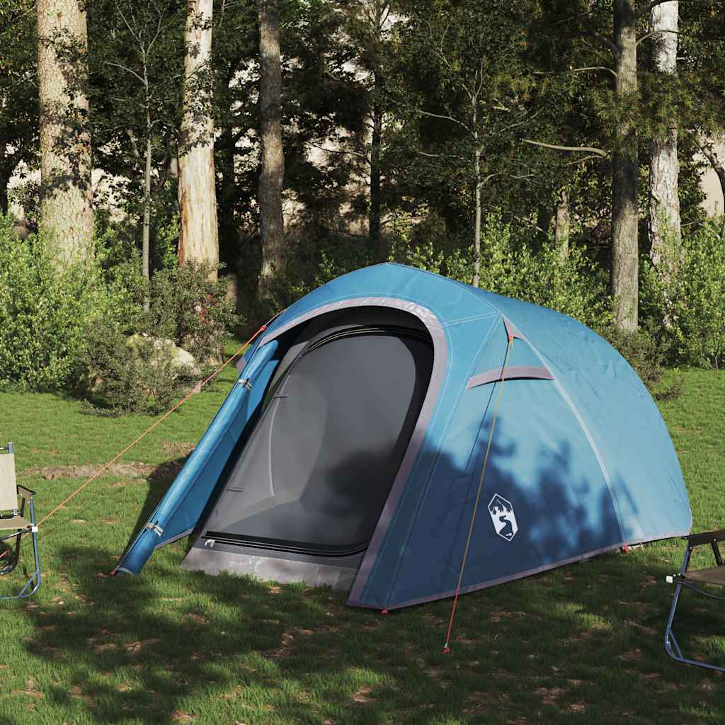vidaXL Camping Tent Tunnel 3-Person Blue Waterproof - 43228