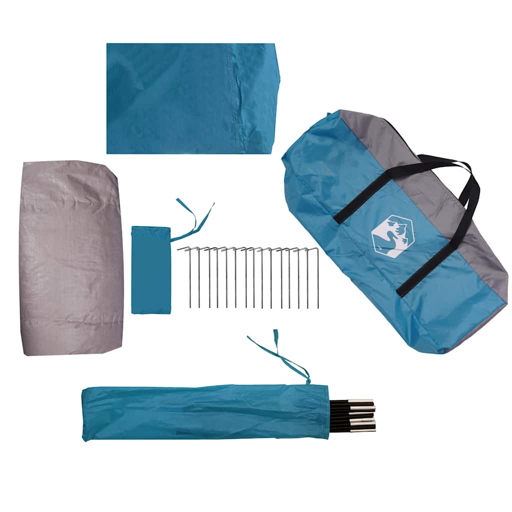 vidaXL Camping Tent Tunnel 3-Person Blue Waterproof - 43228