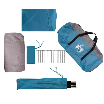 vidaXL Camping Tent Tunnel 3-Person Blue Waterproof - 43228