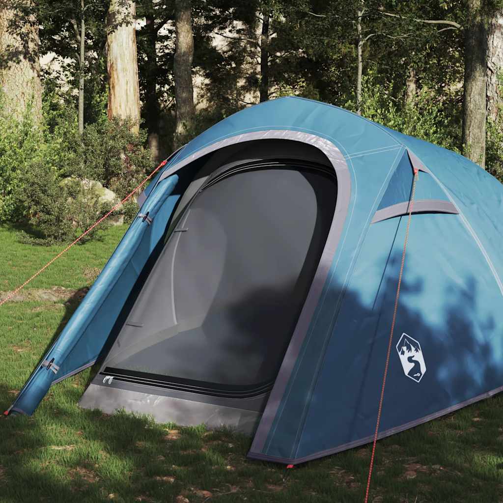 vidaXL Camping Tent Tunnel 3-Person Blue Waterproof - 43228