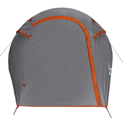vidaXL Camping Tent Tunnel 3-Person Grey and Orange Waterproof