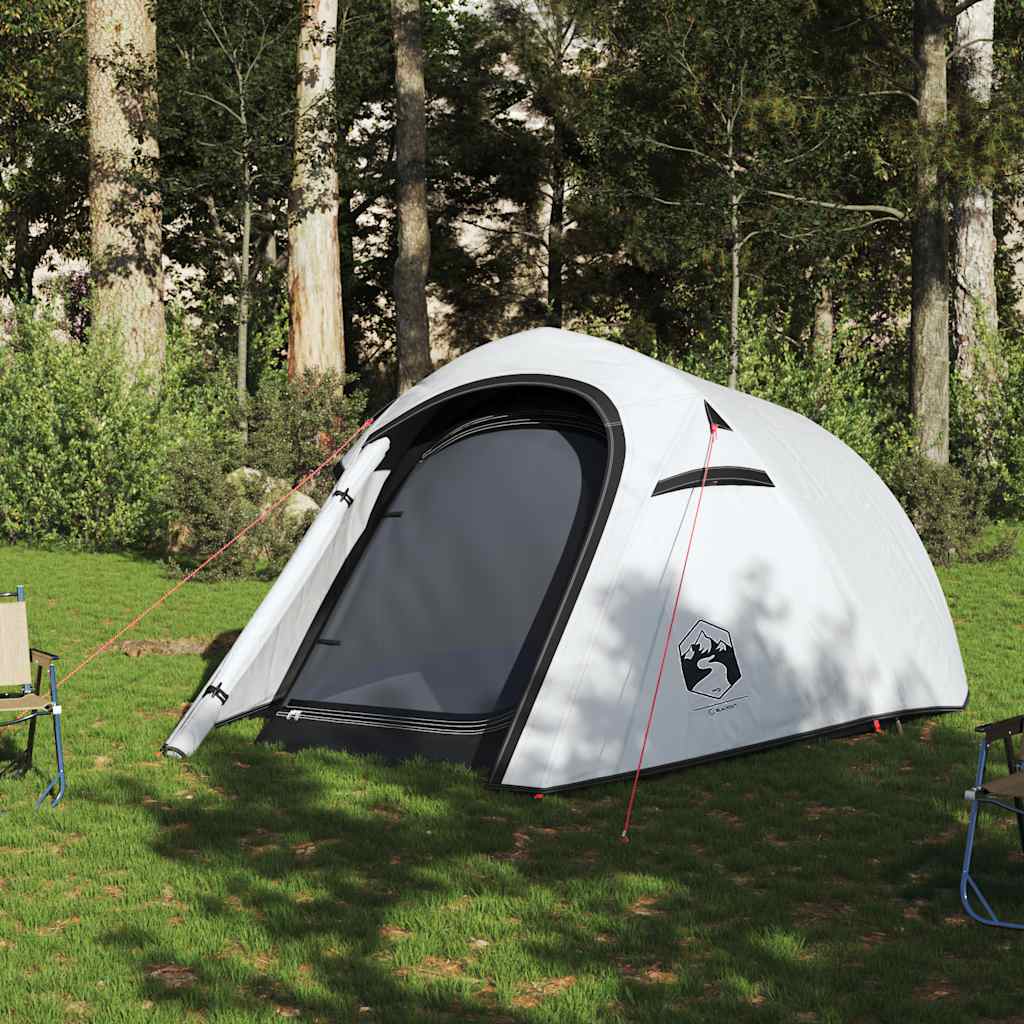 vidaXL Camping Tent Tunnel 3-Person White Blackout Fabric Waterproof - 43246