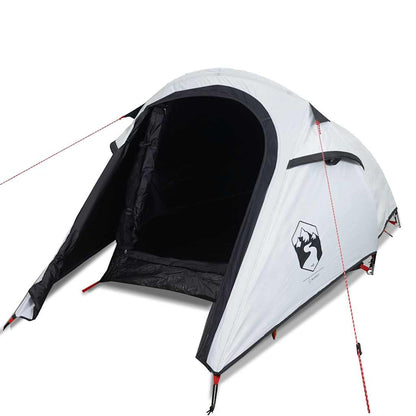vidaXL Camping Tent Tunnel 3-Person White Blackout Fabric Waterproof - 43246