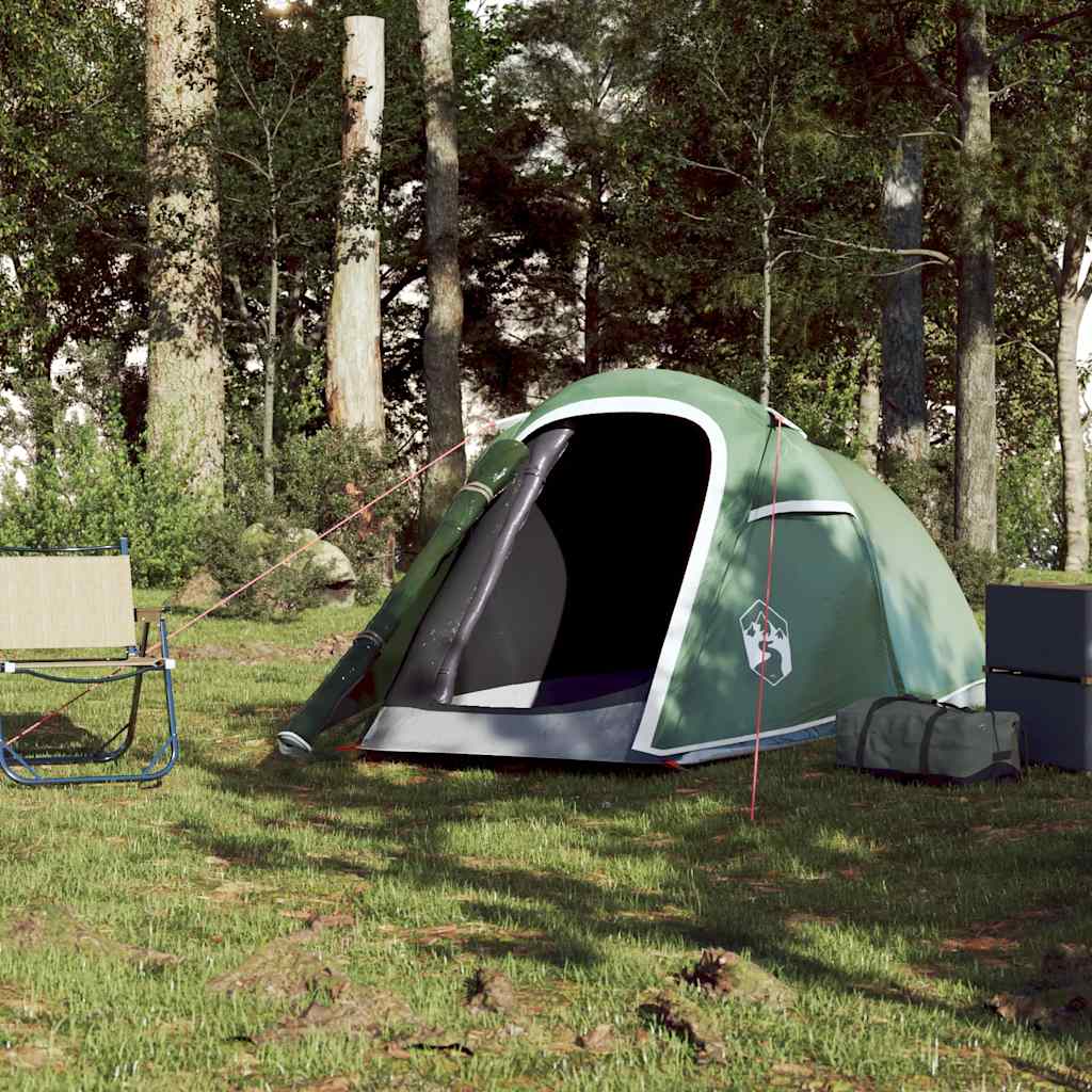 vidaXL Camping Tent Tunnel 2-Person Green Waterproof - 43247
