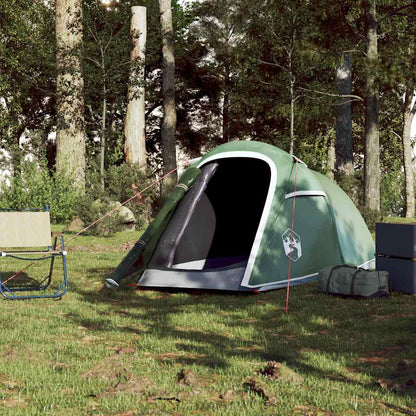 vidaXL Camping Tent Tunnel 2-Person Green Waterproof - 43247