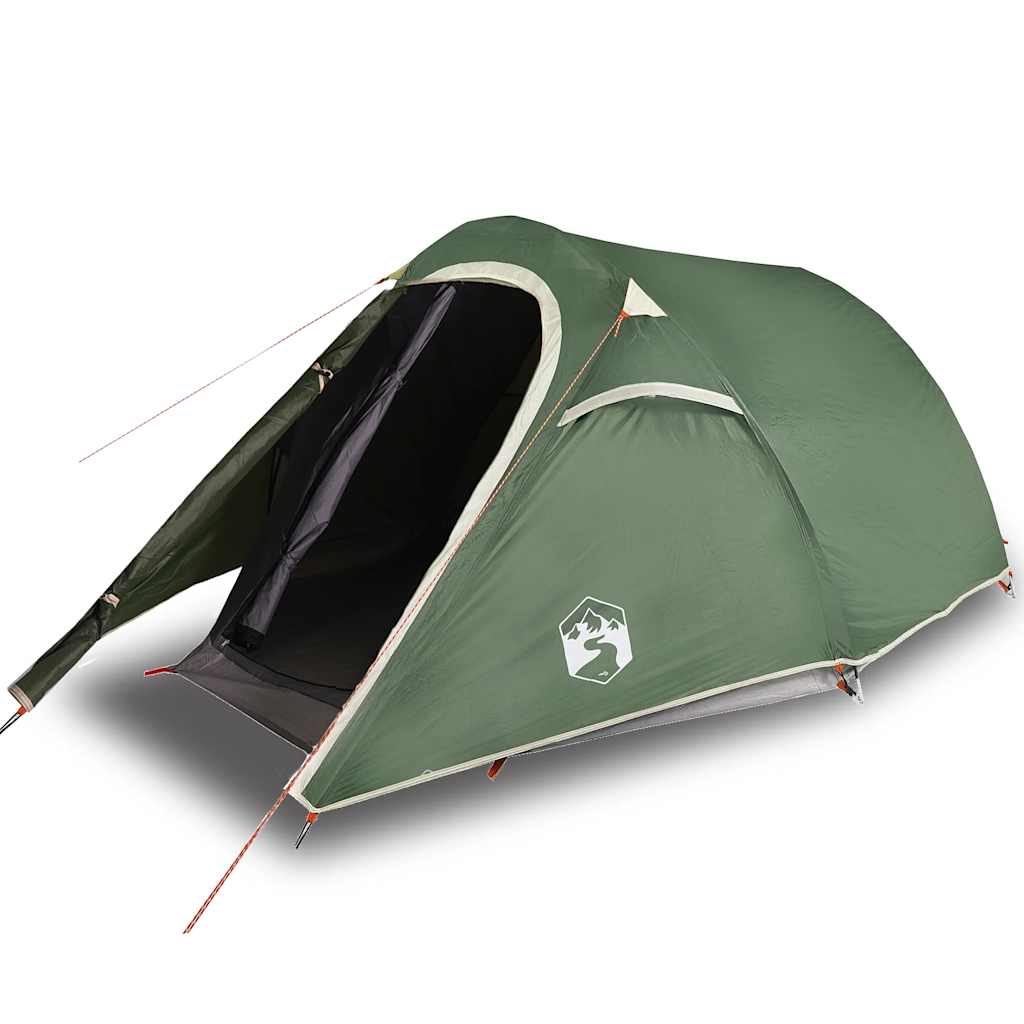 vidaXL Camping Tent Tunnel 2-Person Green Waterproof - 43247