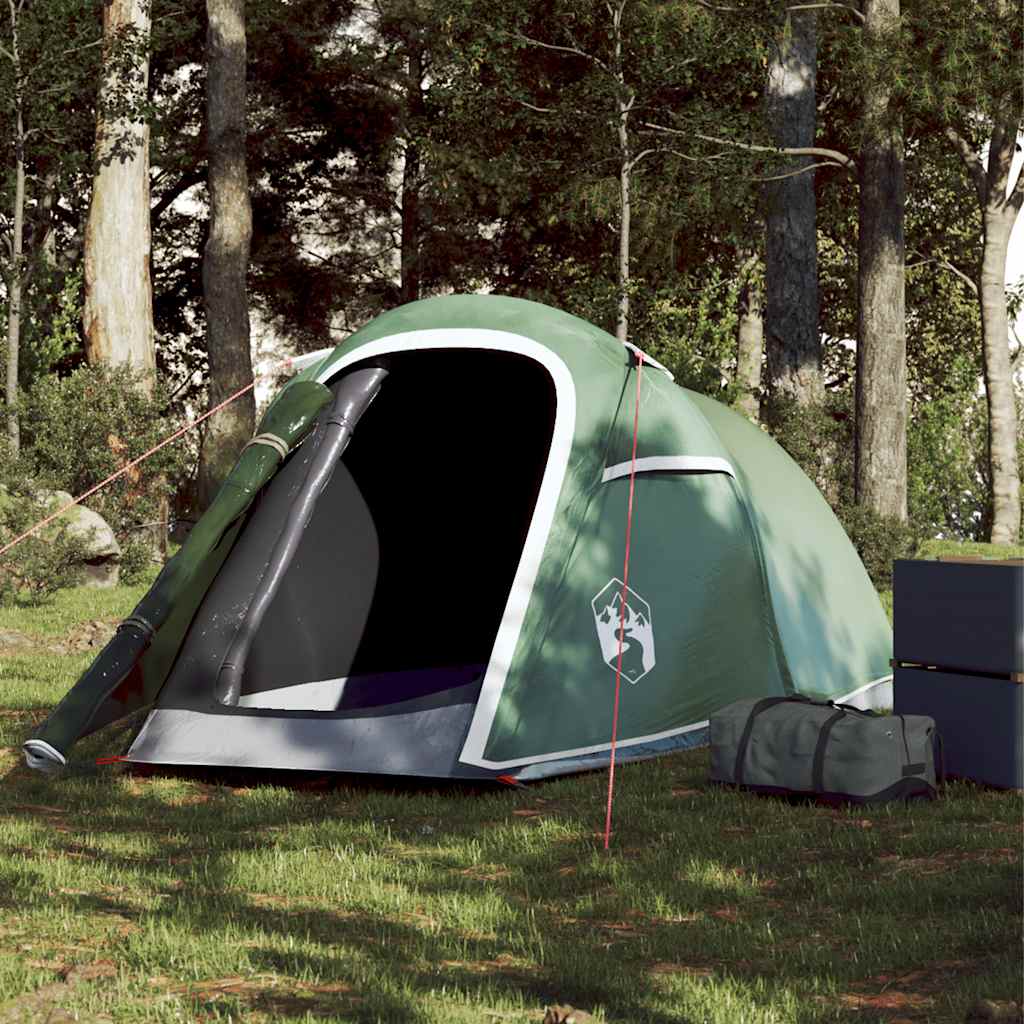 vidaXL Camping Tent Tunnel 2-Person Green Waterproof - 43247