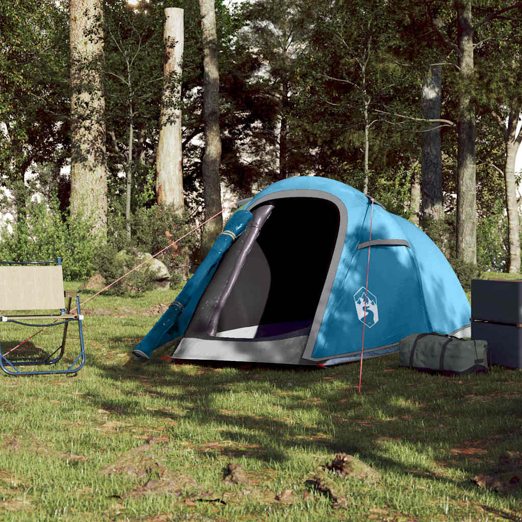 vidaXL Camping Tent Tunnel 2-Person Blue Waterproof - 43258