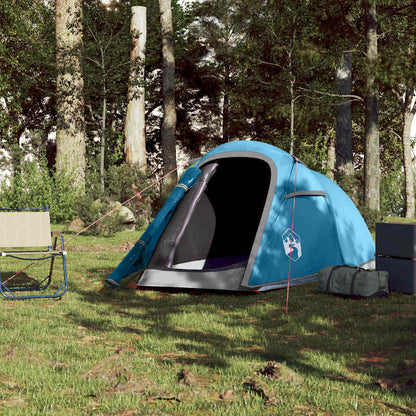 vidaXL Camping Tent Tunnel 2-Person Blue Waterproof - 43258