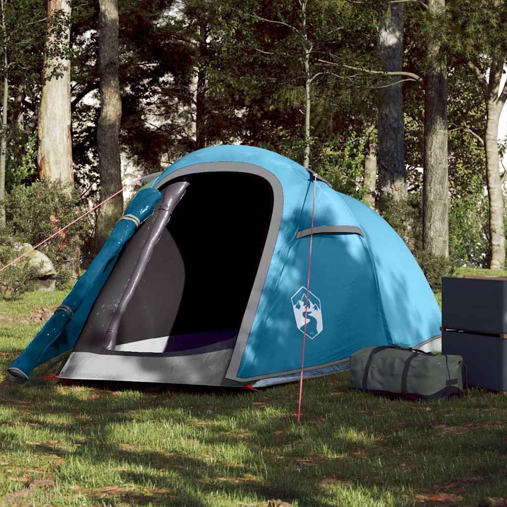 vidaXL Camping Tent Tunnel 2-Person Blue Waterproof - 43258