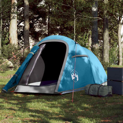 vidaXL Camping Tent Tunnel 2-Person Blue Waterproof - 43258