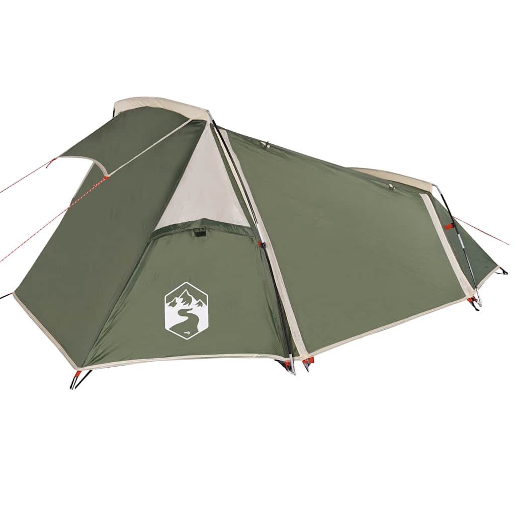 vidaXL Camping Tent Tunnel 2-Person Green Waterproof - 43287