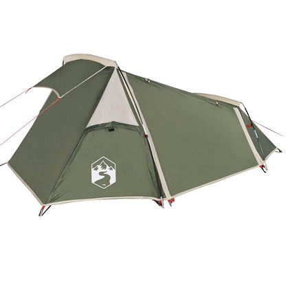 vidaXL Camping Tent Tunnel 2-Person Green Waterproof - 43287