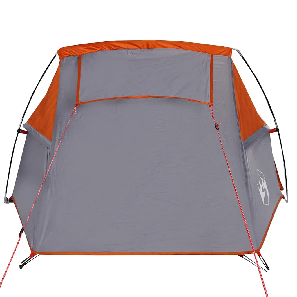 vidaXL Camping Tent Tunnel 2-Person Grey and Orange Waterproof - 43289