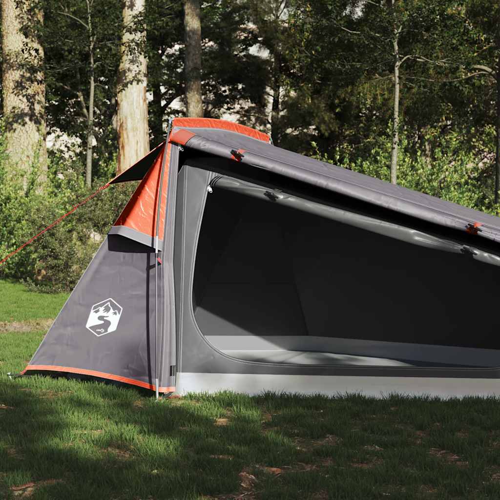 vidaXL Camping Tent Tunnel 2-Person Grey and Orange Waterproof - 43289