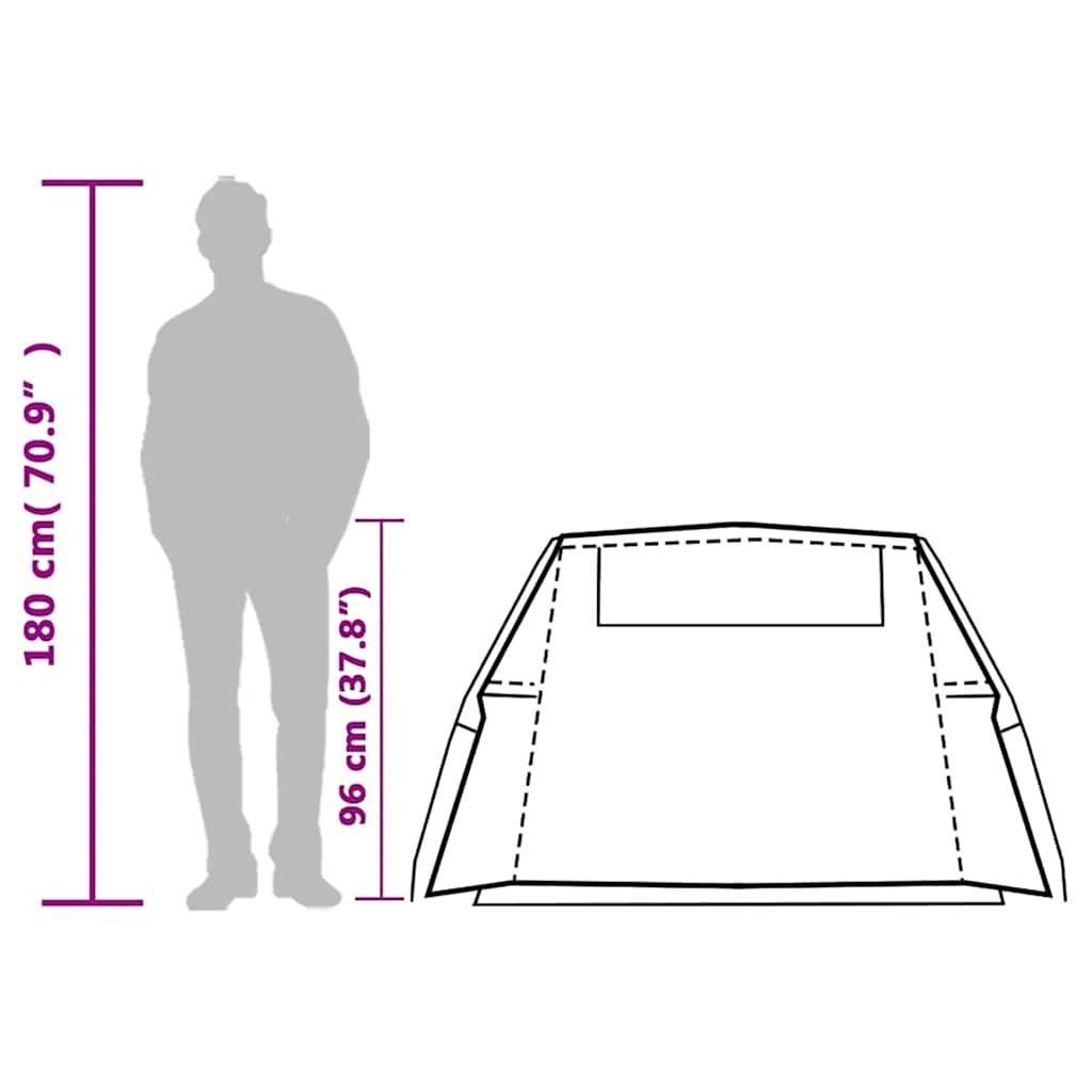 vidaXL Camping Tent Tunnel 2-Person White Blackout Fabric Waterproof
