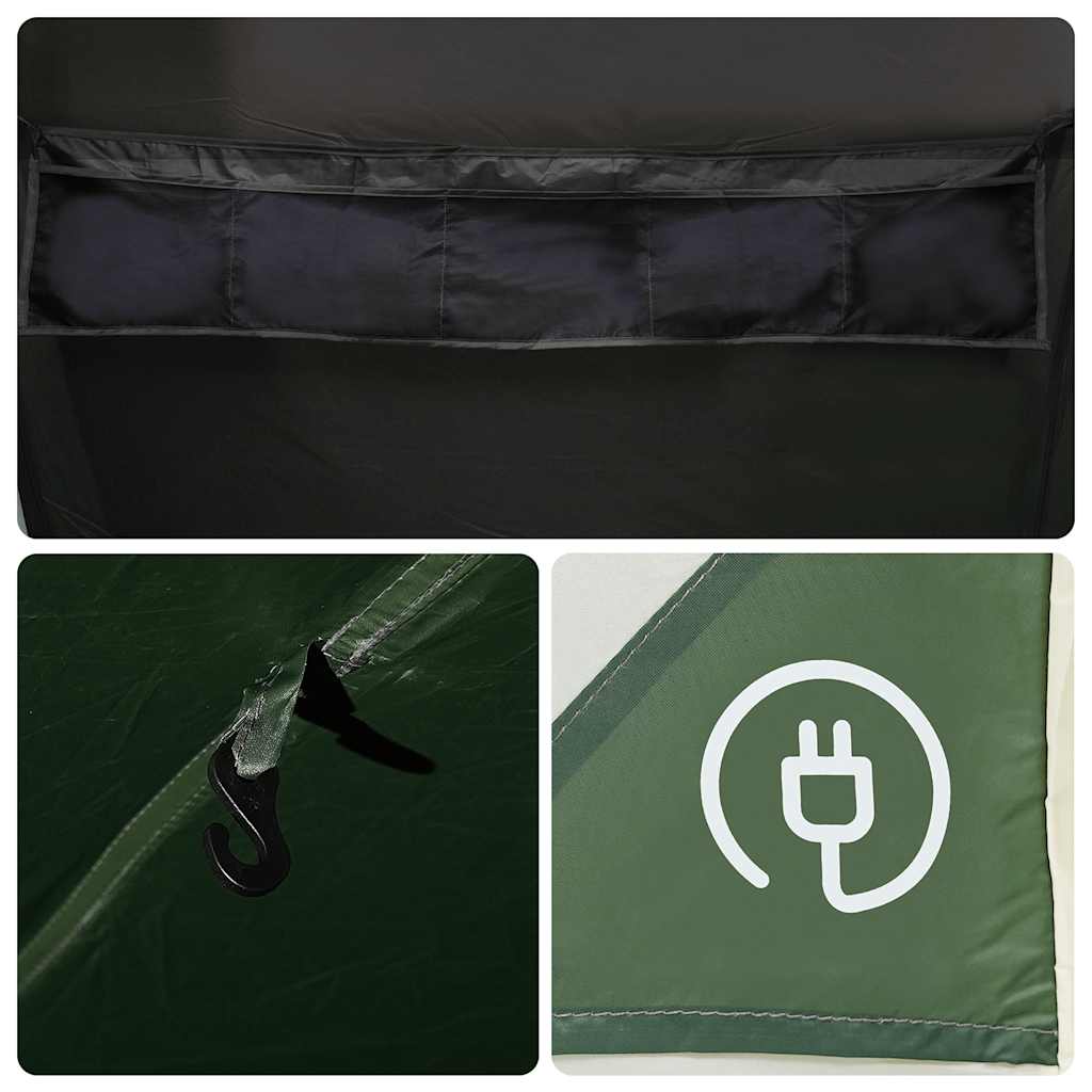 vidaXL Family Tent Tunnel 8-Person Green Waterproof - 43294