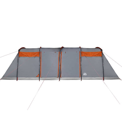 vidaXL Family Tent Tunnel 8-Person Grey and Orange Waterproof - 43297