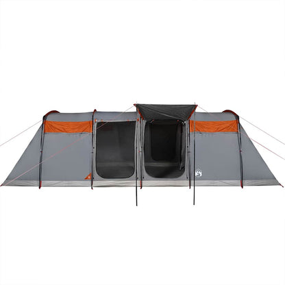 vidaXL Family Tent Tunnel 8-Person Grey and Orange Waterproof - 43297