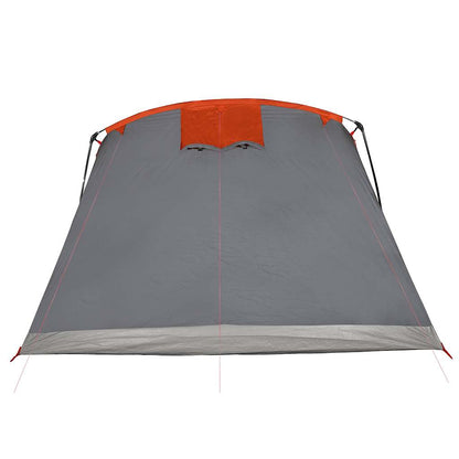 vidaXL Family Tent Tunnel 8-Person Grey and Orange Waterproof - 43297