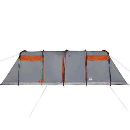 vidaXL Family Tent Tunnel 8-Person Grey and Orange Waterproof - 43297