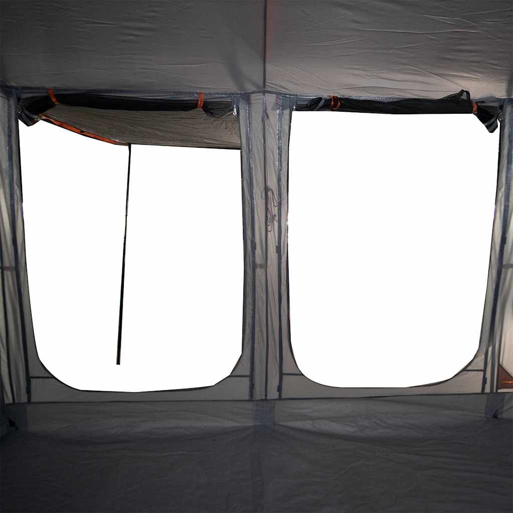 vidaXL Family Tent Tunnel 8-Person Grey and Orange Waterproof - 43297