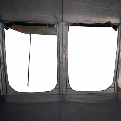 vidaXL Family Tent Tunnel 8-Person Grey and Orange Waterproof - 43297