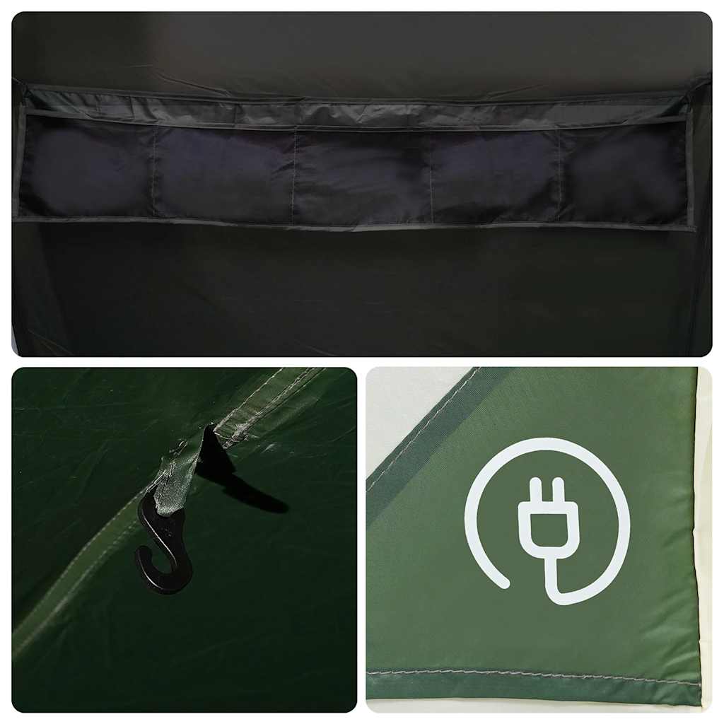 vidaXL Family Tent Tunnel 10-Person Green Waterproof