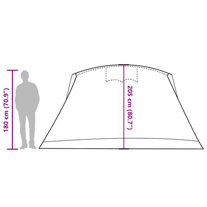 vidaXL Family Tent Tunnel 10-Person Green Waterproof