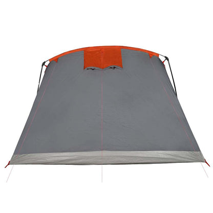 vidaXL Family Tent Tunnel 10-Person Grey and Orange Waterproof