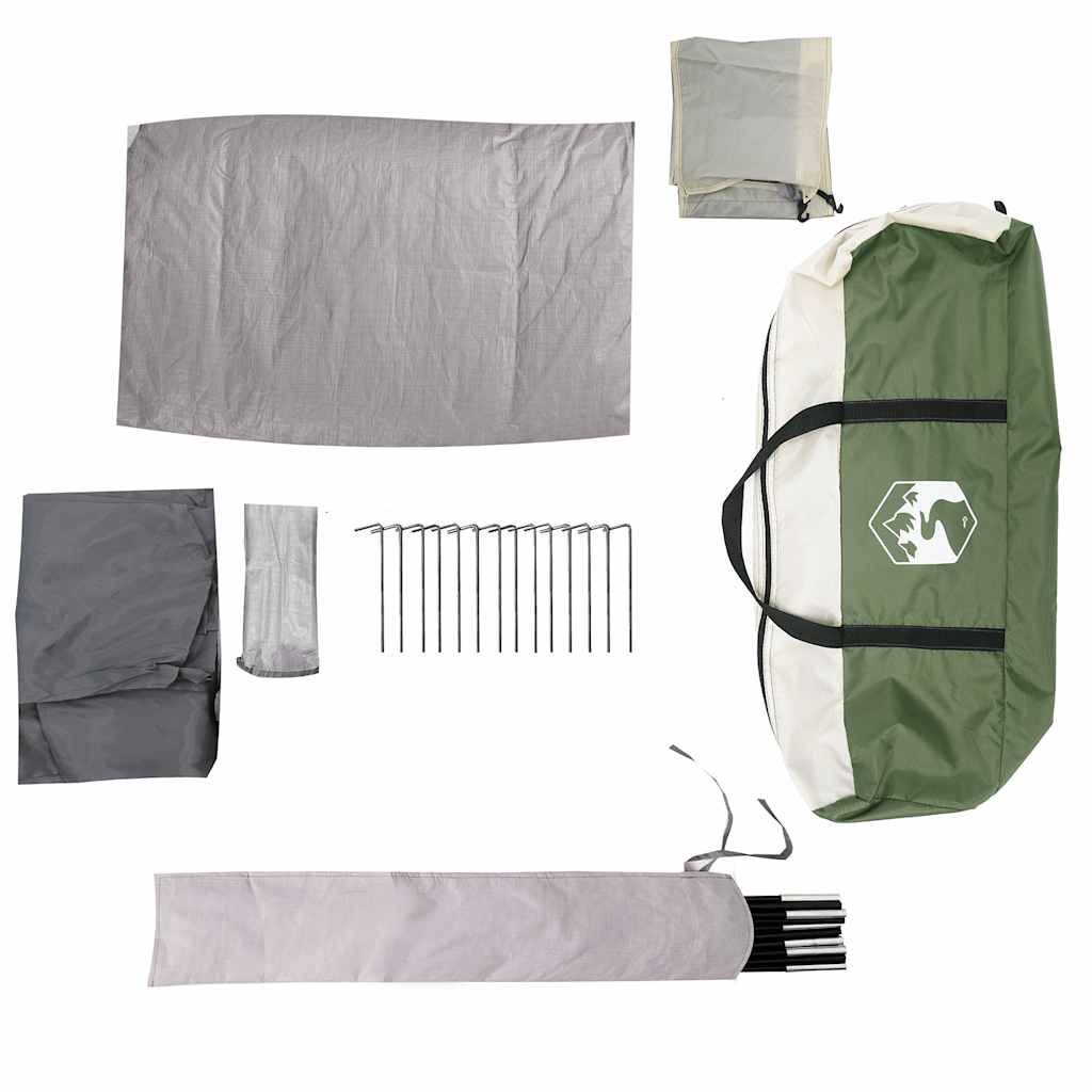 vidaXL Camping Tent Tunnel 3-Person Green Waterproof - 43315