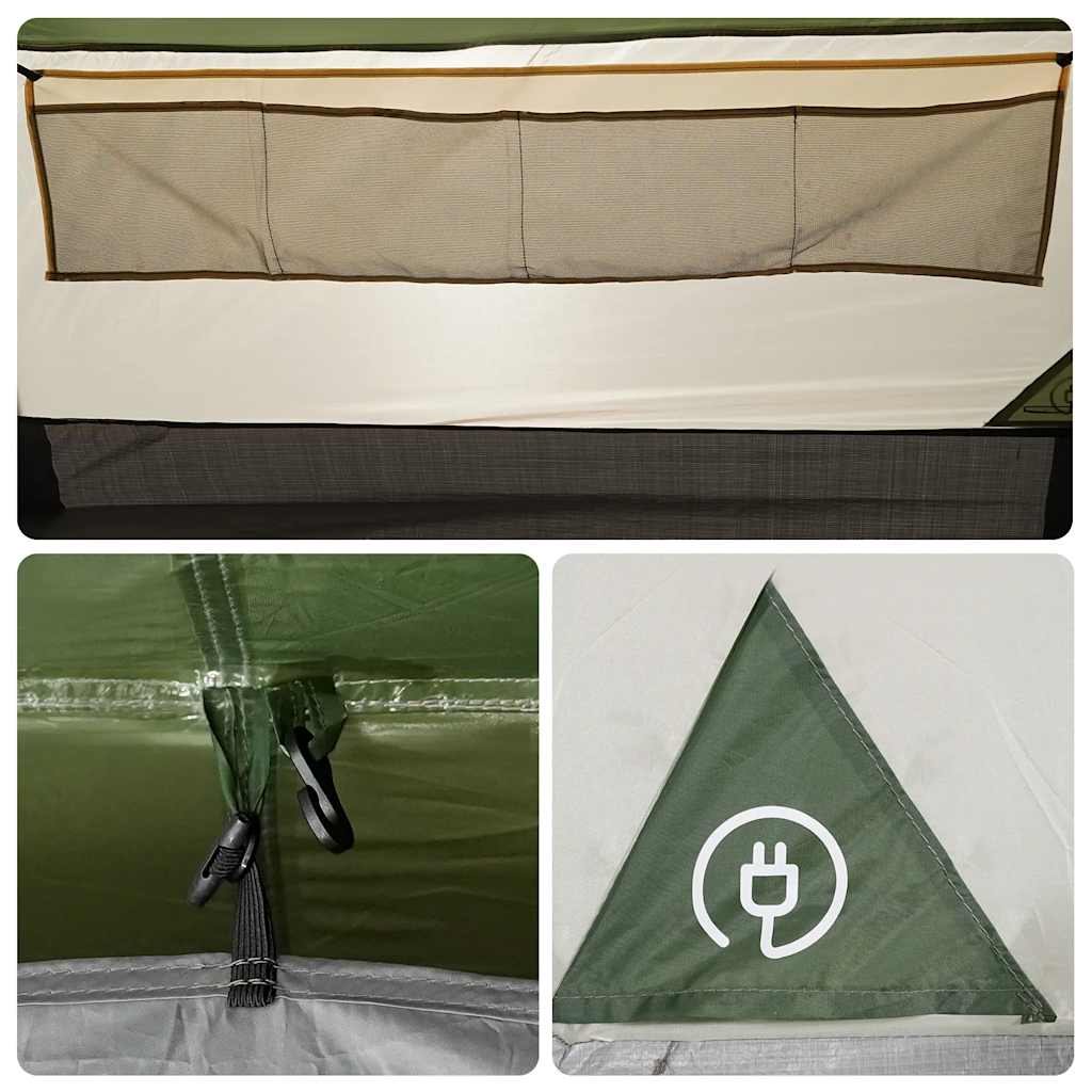 vidaXL Camping Tent Tunnel 3-Person Green Waterproof - 43315