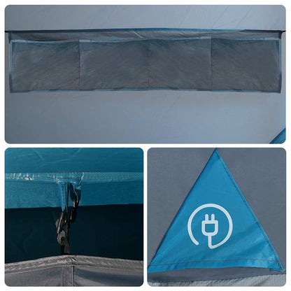 vidaXL Camping Tent Tunnel 3-Person Blue Waterproof - 43328