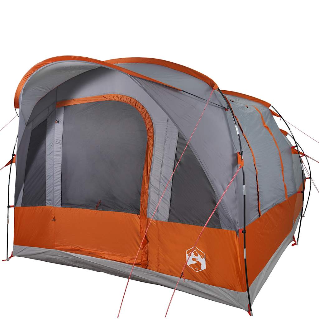 vidaXL Camping Tent Tunnel 3-Person Grey and Orange Waterproof - 43333