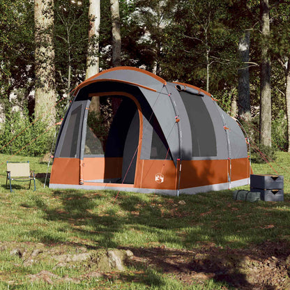vidaXL Camping Tent Tunnel 3-Person Grey and Orange Waterproof - 43333