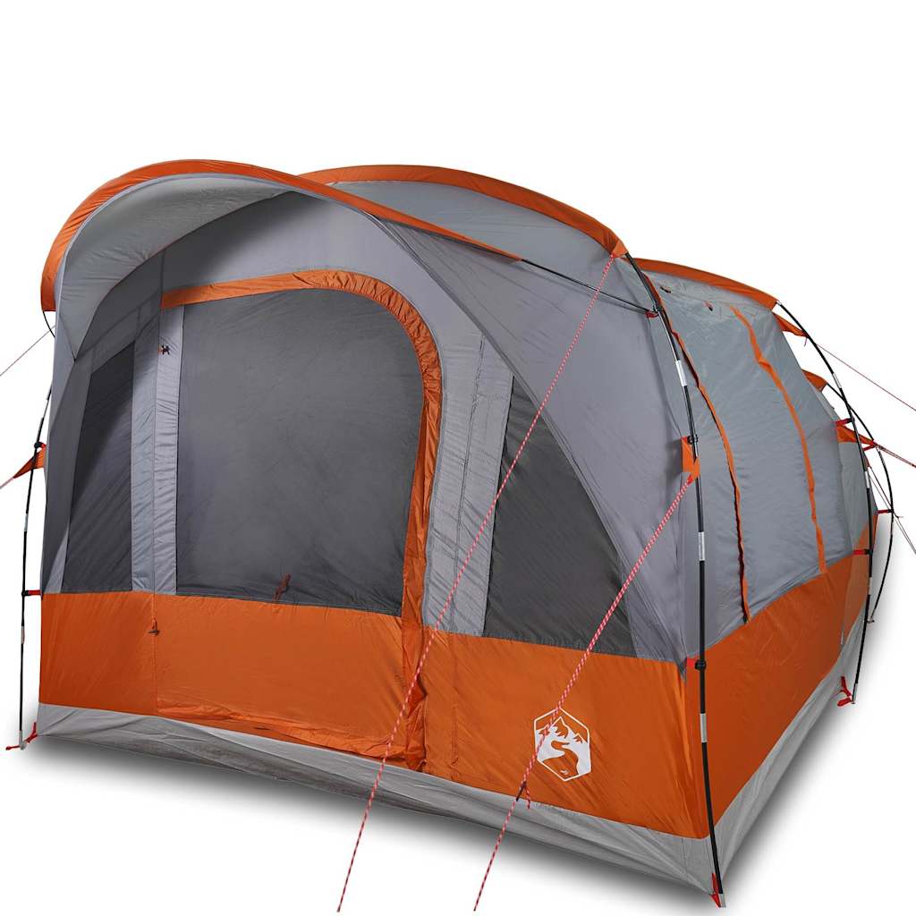 vidaXL Camping Tent Tunnel 3-Person Grey and Orange Waterproof - 43333