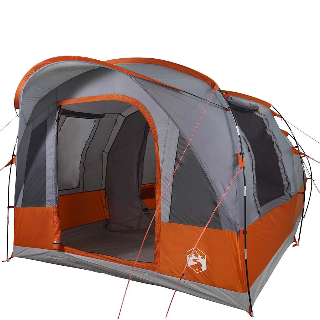 vidaXL Camping Tent Tunnel 3-Person Grey and Orange Waterproof - 43333