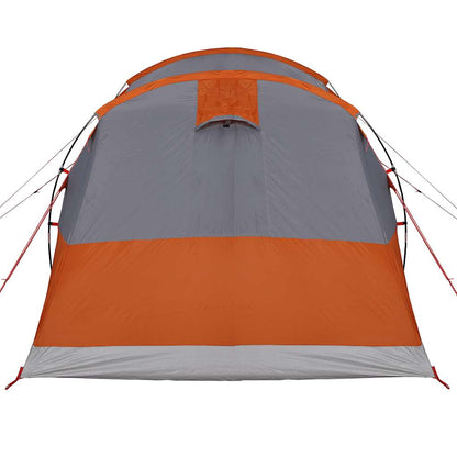 vidaXL Camping Tent Tunnel 3-Person Grey and Orange Waterproof - 43333